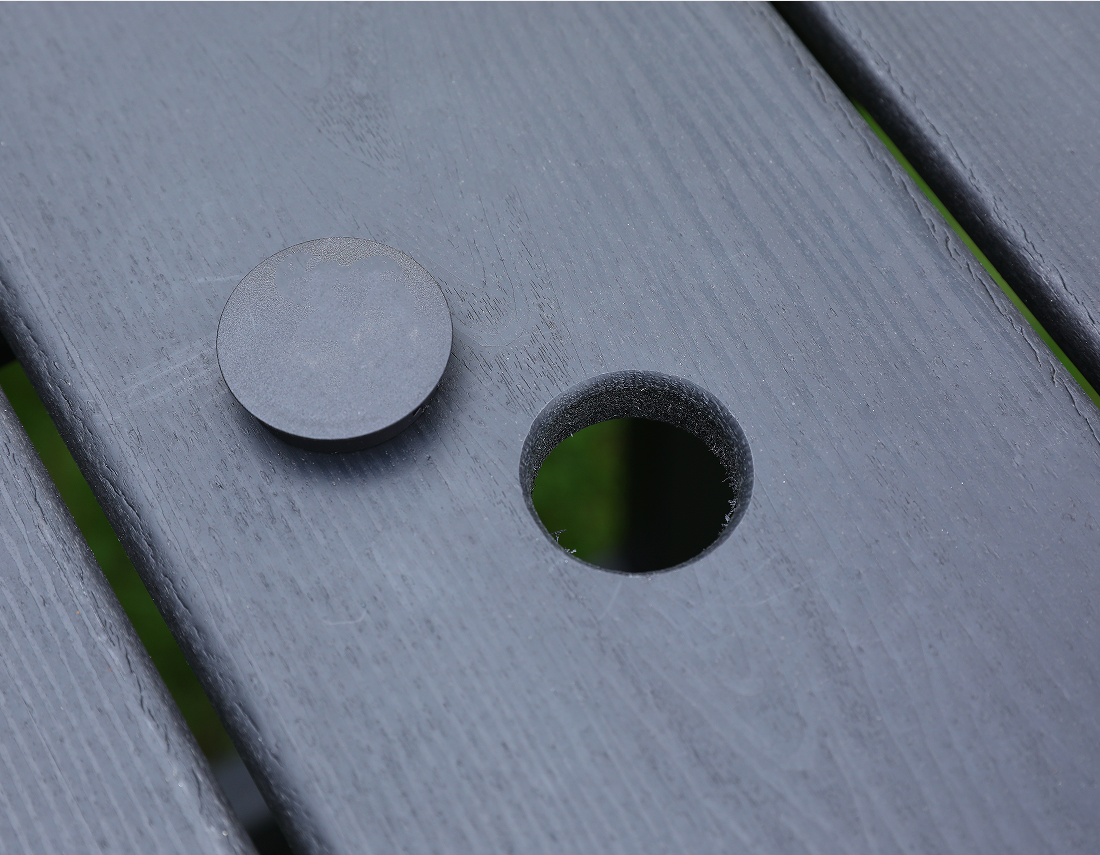 Grå HDPE rektangulært utebord