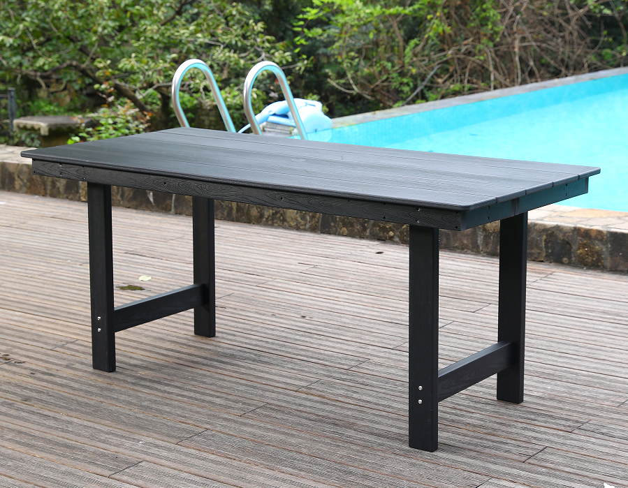 Deep Black Beading HDPE rektangulært bord