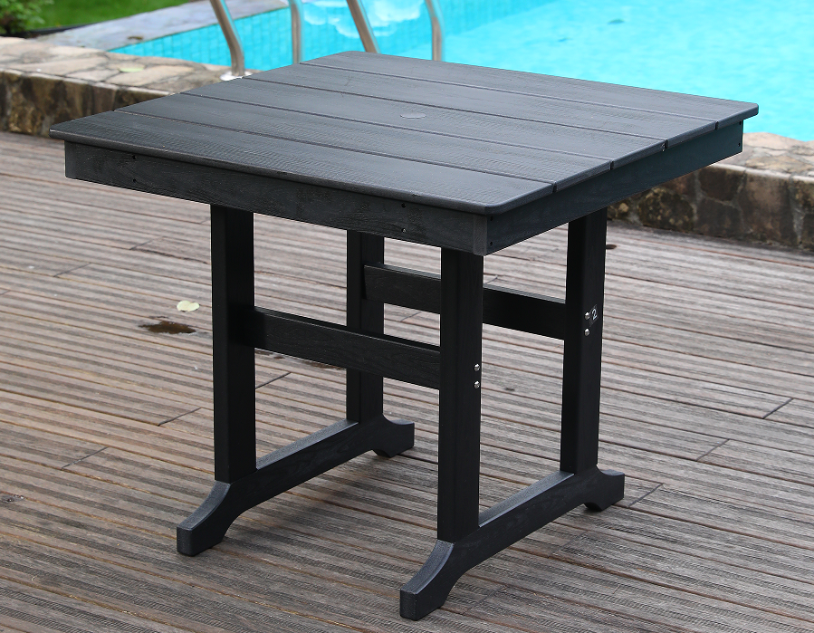 Værbestandig svart HDPE kvadratisk bord