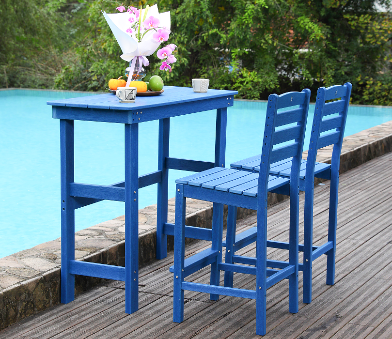 Vibrant Blue Social HDPE Bar spisestuesett