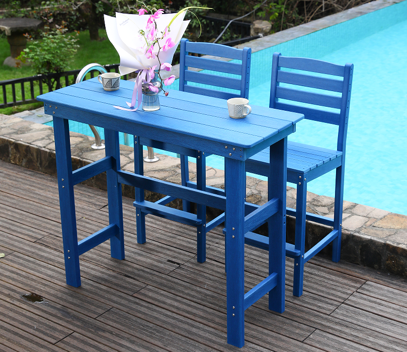 Vibrant Blue Social HDPE Bar spisestuesett