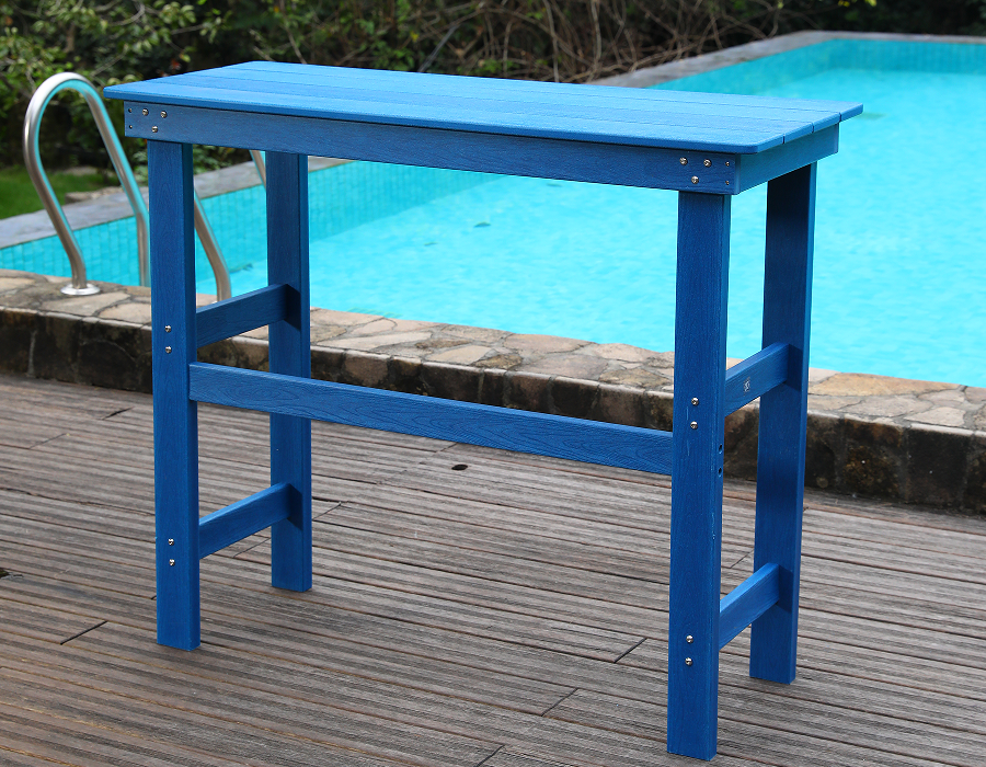 Coastal Blue HDPE High-Top Bar Spisestuesett