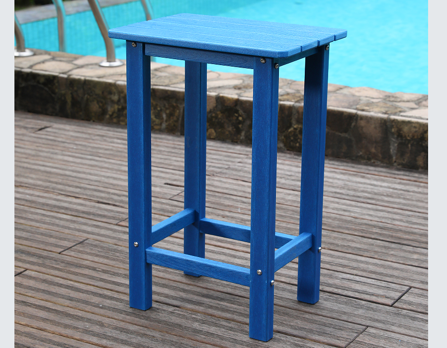 Coastal Blue HDPE High-Top Bar Spisestuesett