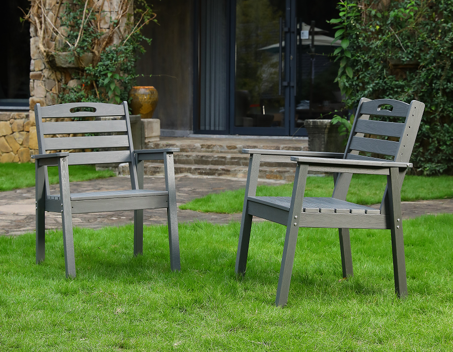 Kullgrå 2-Pack Classic X-Back HDPE Adirondack Stol