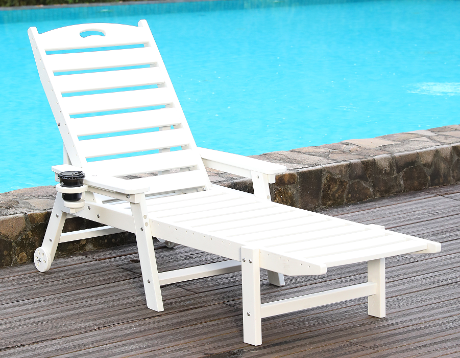 Bright White HDPE Solo Adirondack Lounge Chair