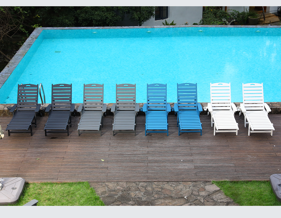 Midnight Black HDPE Håndtak-Ready Adirondack Lounge Chair