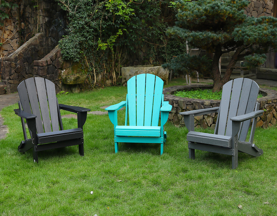 Levende turkis HDPE Frog Adirondack stol