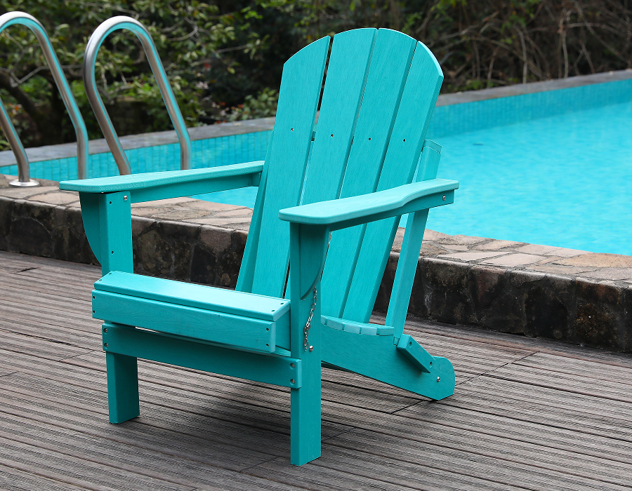 Levende turkis HDPE Frog Adirondack stol