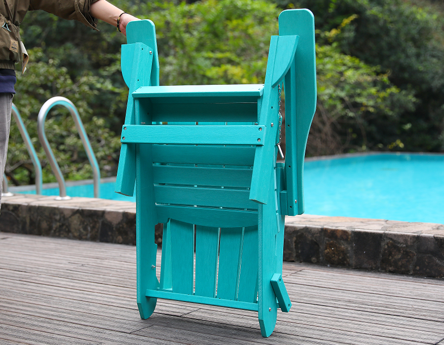 Levende turkis HDPE Frog Adirondack stol