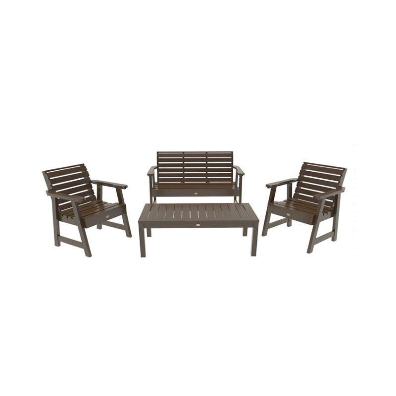Utendørs terrassesofasett – 4 deler (Loveseat, lenestoler, salongbord)