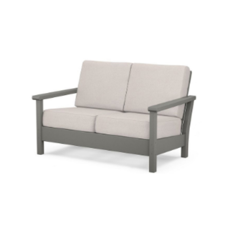 HDPE Grå Allværsbruk utendørs Loveseat dobbel sofa